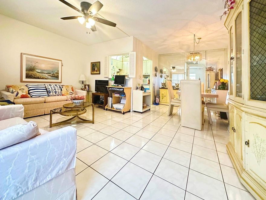 1ST FLOOR, LAKE VIEW & HURRICANE DOOR & FRONT WINDOWS!! AND THIS 1 BED, 1.5 BATH IS IN THE COVETED ISLEWOOD D!! FANTASTIC LOCATION & JUST STEPS TO THE LYNDHURST POOL!! THIS FULLY FURNISHED UNIT W/ TILE FLOORS THRU-OUT WILL BE THE PERFECT WINTER GET AWAY! THE ENCLOSED PATIO W/ NEWER SLIDING GLASS WINDOWS HAS AN EXIT DOOR RIGHT OUT TO ONE OF THE BEST LAKE VIEWS IN THE VILLAGE!! EASY PARKING, TOO!! THEN THERE ARE THE INCREDIBLE AMENITIES AT CENTURY VILLAGE EAST! THEY INCLUDE A 5 STAR CLUBHOUSE W/STATE OF THE ART GYM. 2.5 MILE WALKING/JOGGING PATH UNDER THE TREES! CLUBS AND CLASSES OF ALL SORTS! DANCING, SINGING, BILLIARDS, PICKLEBALL, TENNIS, SHUFFLEBOARD, 15 SWIMMING POOLS, KARAOKE, PAINTING, SCUPTING..YOU NAME IT AND IT'S HERE AT CENTURY VILLAGE! ASSOC. CLAIMS 55+