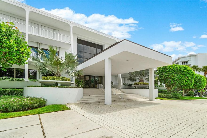 The Reef, designed by famed architect Gene Lawrence, was recently landmarked! Ideally located, this oceanfront 3-level boutique building is just south of Billionaires Row in Palm Beach. Spacious 2BR/2BA condominium on the ground floor with direct outdoor access to the beach, pool, and gym. Split floorplan with living space and both bedrooms open to an expansive covered lanai for private entertaining. Beautiful, renovated kitchen features high end custom cabinetry, stainless steel appliances, and granite countertops. Includes new electrical panel, electric blinds, water filtration, wood floors and luxurious master bathroom. Pet friendly building includes doorman, experienced on-site manager, and garage parking. Adjacent to Phipps Park Tennis and nearby Raymond Floyd Par 3 golf and dining.