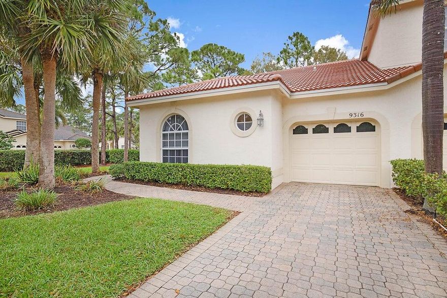 Welcome to this beautifully maintained 3-bed, 2-bath villa-style townhome in the highly sought-after PGA Village - Castle Pines community of Port St. Lucie. Situated on a desirable corner location and offering 1,577 sq ft of light-filled living space, this home perfectly blends comfort, style, and Florida lifestyle living. Inside, soaring vaulted ceilings and abundant natural light create an inviting atmosphere. The open kitchen features plenty of cabinet and counter space with a breakfast bar that flows seamlessly into the living and dining areas. Sliding glass doors open to a screened-in porch, ideal for relaxing or entertaining. The tranquil primary suite boasts vaulted ceilings, a walk-in closet, and a well-appointed bath with a separate tub and shower. Two additional bedrooms and a second full bath provide flexibility for guests, home office, or hobby space.

Recent upgrades include a new roof (01/2025) and new A/C (10/2024), adding peace of mind and modern efficiency. A single-car attached garage and generous storage round out this functional layout.

Castle Pines offers a resort-style community experience with 24/7 manned security, community pool, clubhouse, fitness center, playgrounds, sidewalks, and lush landscape areas. HOA dues include basic cable, internet, security, common area maintenance, and more.

Perfectly located within easy reach of top golfing, shopping, dining, and major travel routes, this home presents an exceptional opportunity for everyday living or seasonal retreat in one of Port St. Lucie's most desirable neighborhoods.