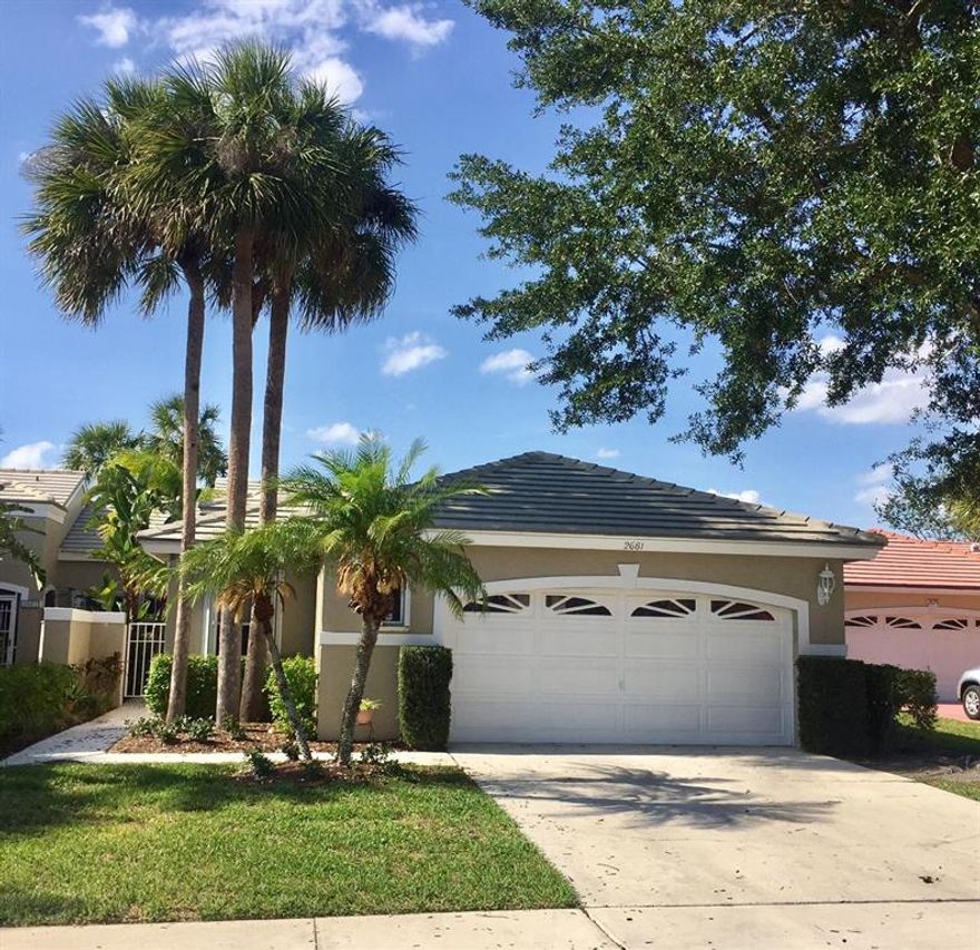 Beautifully furnished, turnkey home in a lovely community. Renovated Kitchen w/wood cabinets and granite counters. Tile floors in all common areas. Carpet in all bedrooms. Master bedroom w/queen bed, 2nd bedroom w/queen bed and 3rd bedroom has a twin bed. Backyard with expanded lake views, a large covered patio and extended open patio. Basic cable and lawn care included in the rent. Located In the heart of Wellington. Close to all Equestrian show grounds, great restaurants, shops, friendly dog parks and 2 of Wellington's Prestigious Country Clubs (The Wanderers Club and Wellington National) $4500/month for the 2018-2019 Season (Nov-April) No Cats as the owner is highly allergic.