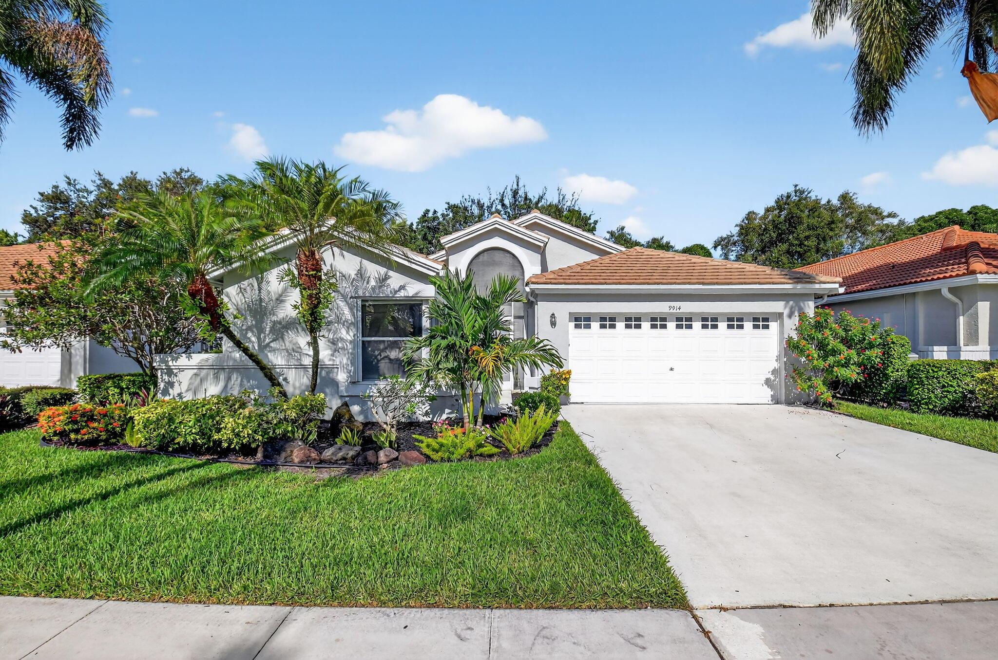 Welcome to a one-of-a-kind home in the vibrant Palm Isles community! This charming 3-bedroom, 2-bathroom residence features a spacious open floor plan and a private inground pool/spa--ideal for entertaining. With porcelain tile throughout and cozy carpeting in two bedrooms, enjoy the elegance of granite countertops, wood cabinets, and stainless steel appliances in the kitchen, alongside convenient pull-out drawers and an oversized washer and dryer.