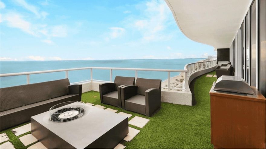 Ritz-Carlton, Fort Lauderdale Beach DIRECT OCEANFRONT WITH A CORNER SOUTHEAST TERRACE. This Private Residence offers Open views from every room. Every corner exudes the unmistakable essence of Ritz Carlton luxury, offering a rare & unparalleled living experience where calm sophistication meets the sea. 2 self or valet parking spaces. The den offers flexible use as office or guest space. Oversized terrace spanning entire width of residence is finished with faux grass and furnished for outdoor living at its finest with stunning Atlantic Ocean views due East & South. Gourmet kitchen with oversized island and premium stainless appliances. 5 Diamond, multiple award winning Ritz-Carlton resort lifestyle makes your everyday spectacular.