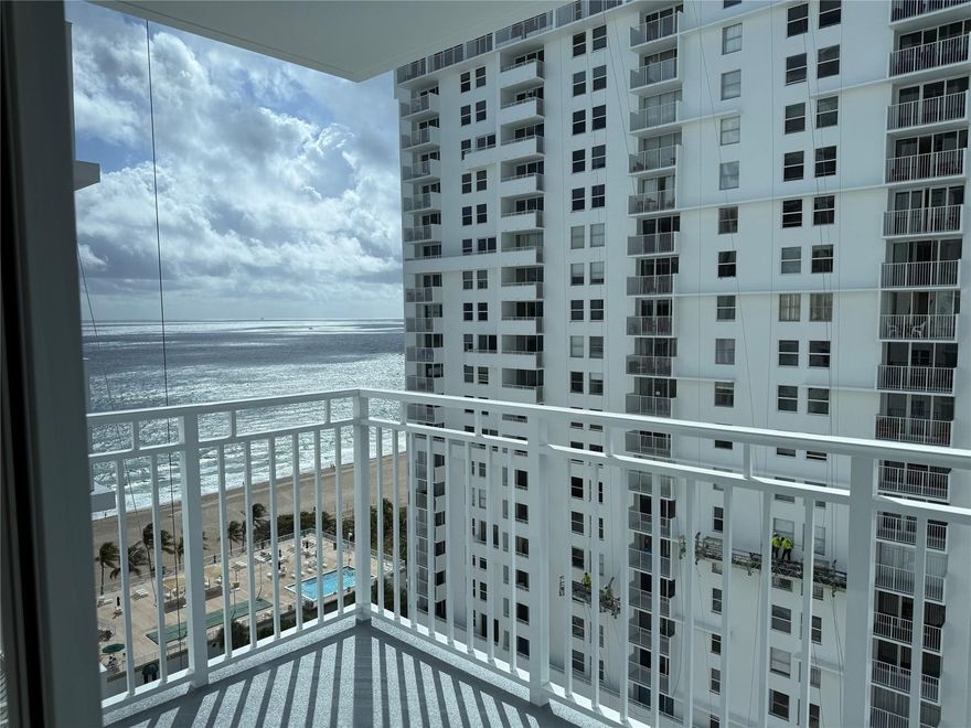 Enjoy waterfront living in this furnished 1 bedroom 1 bath condo for an affordable price in the heart of Pompano Beach. Ocean and Intracoastal views, cable and internet included, garage parking. Walk to shopping, 4 star oceanfront dining, tiki bar, fishing pier and all that Pompano Beach has to offer. Fabulous amenities in the oceanfront recreation center including 2 pools, 2 gyms, bar, billiard room, bbq grills and picnic tables on the beach snd so much more. Concrete restoration work ongoing but this balcony has been competed and is open. Annual rental only.