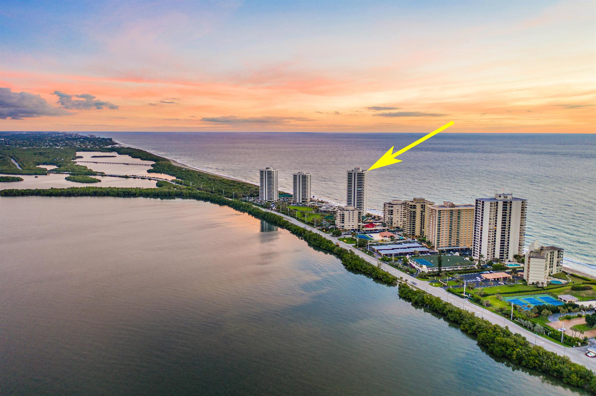 Escape to coastal comfort in this fully furnished 2 bed / 2 bath seasonal retreat at Aquarius 505, 5420 N Ocean Drive, offered at $6,000 / month for a minimum four-month lease. Flooded with natural light, the open-plan living and dining areas showcase gleaming wood-look tile floors, a chic granite-topped breakfast bar and seamless flow through sliding glass doors to your private balcony overlooking the serene Intracoastal Waterway and lush pool deck. The gourmet kitchen features custom white cabinetry, stainless-steel appliances, and a designer glass-tile backsplash perfect for morning coffee or sunset cocktails. Unwind in the tranquil primary suite appointed with a king-size bed, ample closet space, and a spa-inspired en suite bath with pebble-stone walk-in shower.(see supplement)