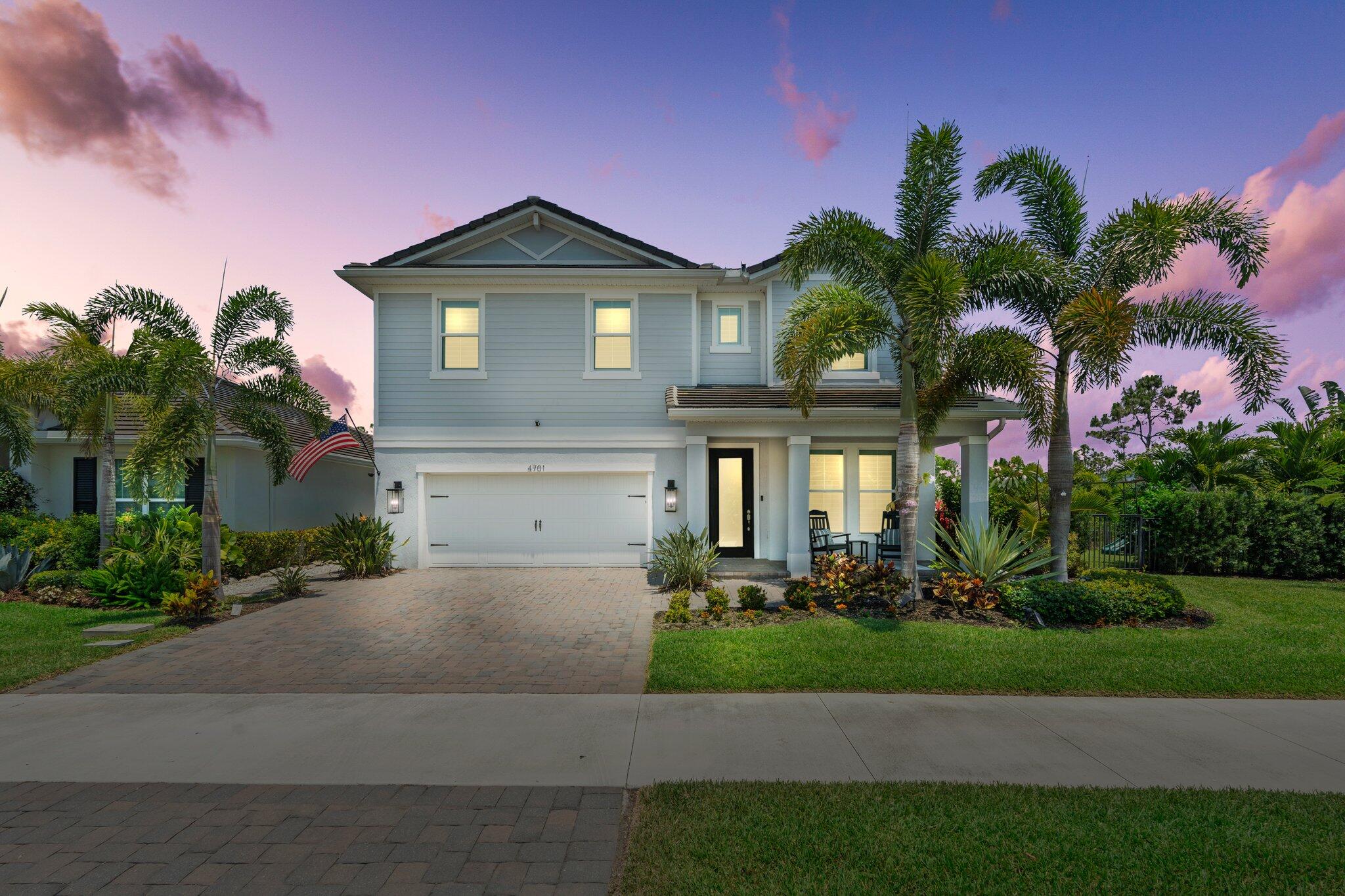 Be prepared to fall head over heels for this absolutely stunning home in the highly sought-after community of Banyan Bay, right in the heart of Stuart! Every inch of this residence has been thoughtfully designed and beautifully upgraded--truly move-in ready and one-of-a-kind. Featuring 4 spacious bedrooms, 3.5 luxurious bathrooms, and an open-concept layout that effortlessly blends function with style. Downstairs, you'll find an adorable pocket office--perfect for remote work or homework sessions. The impact doors and windows, Plantation Shutters, & custom closet built-ins throughout offer both peace of mind and polished finishes. The oversized two-car garage is a dream with epoxy flooring, built-in storage, and a dedicated home gym space. Solar panels (fully paid by the seller!) and