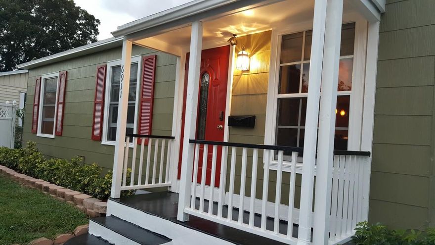 Perfect location. Next to bus transport, grocery stores, your neighbor is the public golf course, near I95 ramp. 1950s original hardwood restored, fresh paint, new deck. Dishwasher, Washer Dryer hookup, fenced backyard, ample space of lush mature landscaping. In addition a shed. Brand new master bathroom suite with a custom shower. Master suite opens privately to the porch / back yard. Through the entire house you have 'real' hardwood floors with french doors opening to the enormous porch with a large back yard.