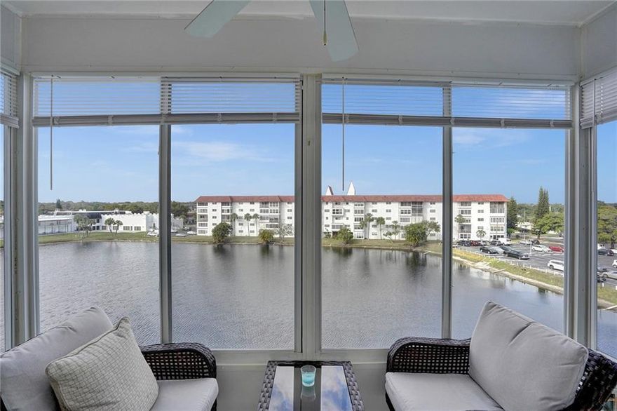 JUST SIT ON YOUR ENCLOSED BALCONY AND ENJOY THIS GORGEOUS VIEW OF THE LAKE.  BEAUTIFUL ALL REMODELED UNIT 1 BEDROOM 1.5 BATHROOM. DECORATED WITH BEAUTIFUL DESIGNER TASTE. LOW MAINTENANCE FEE. THIS UNIT IS BEING SOLD ALL FURNISHED TURN KEY.  THIS IS A MUST-SEE.  LOTS OF AMENITIES AND ACTIVITIES.  3 POOLS ON THE SITE, VERY LARGE CLUB HOUSE WITH BOWLING ALLEY, GYM, ETC.