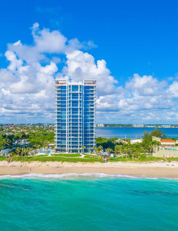 This one-of-a-kind oceanfront penthouse has 3-beds, 4.5 baths, 3,753 interior sq. ft. & family room. As one of only 48 residences at the newly completed boutique 5000 North Ocean, a private elevator reveals a flow-through design on the building's top floor. An expansive, northeast terrace offers direct views of the ocean & intracoastal & 340' of Singer Island beachfront. West-facing terraces provide dramatic Intracoastal views. Includes two assigned garaged parking spaces & climate-controlled storage locker. 5000 North Ocean provides a gracious lobby with full time reception & concierge services, club room, fitness center w/ ocean views, south facing oceanfront pool with sun all day, a secluded beach & cabana with fireplaces for entertaining. Pet friendly. Additional residences available.