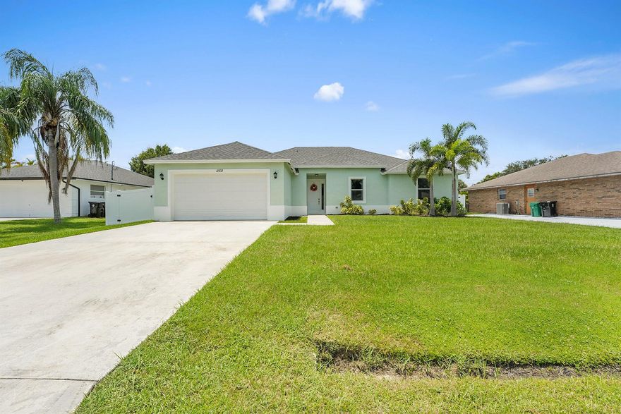Welcome to 1150 SE Sabina Lane!This stunning 4-bedroom, 2.5-bath MELISSA 1 model was built in 2022 and offers the best of modern living in the heart of Port St. Lucie. Featuring an open-concept layout, stylish finishes, and an abundance of natural light, this home is ideal for both everyday living and entertaining. Enjoy spacious bedrooms, a smart, functional design, and added perks like a covered lanai and a fully fenced backyard for privacy. Why wait for new construction when you can move right into this nearly new gem?