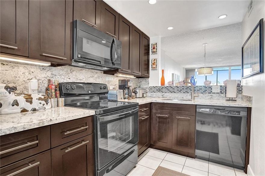 A must see fabulous third floor updated condo in the sought after community of Royal Park. Royal park has a canal surrounding it. This property features tile throughout, an updated kitchen & cabinets with granite countertops. An updated bathroom, Hurricane impact windows with a "lifetime hurricane & accidental breakage warranty which includes labor. Hot water heater is  2.5 years old & replaced with permits. Ten minutes to Wilton Manors, 15 to the beach. Parks are all around including Easterlin Park, Stunson nature trail & Oakland Bark park. The community features  3 pools, clubhouse, gym, sauna, BBQ area and  allows 2 pets with no weight restrictions. Elevators will soon be modernized without assessment. Two year minimum to rent with rent limits. Association fee is paid Quarterly.