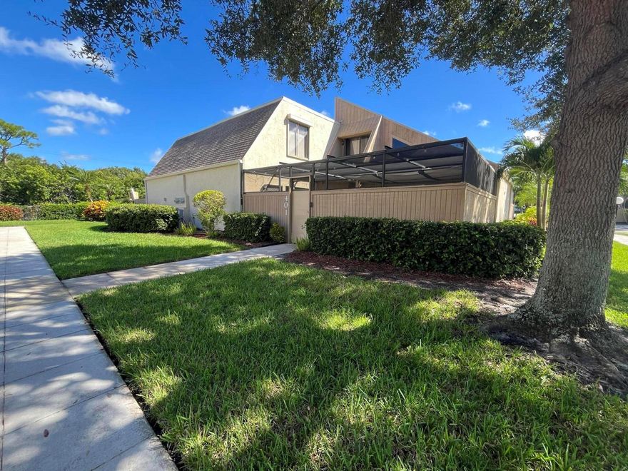 Welcome Home to your tranquil villa oasis!! This 3 bedroom 2 bath villa with huge screened enclosure is the perfect place to enjoy Florida living!! This all ages community is a hidden gem, centrally located only a short drive away from Jensen Beach and major shopping centers, so everything you need and more is close by. Stay cool with a new A/C updated last year along with a newer roof so you can move right in and relax. Nicely updated throughout, granite counters with bar top, in unit washer and dryer, stainless steel kitchen appliances, master suite and much more! Schedule your showing today!