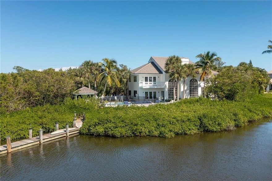 LUXURY PROPERTY AUCTION: BID 4-24 JUNE. Previously isted for $9.9M. Starting Bids Expected Between $2M-$4.25M.A rare riverfront sanctuary on Peaceful Lane, spans 2.75+/- acres with 100 feet of Indian River frontage. This private retreat features a light-filled main home and renovated guest house with 6 bedrooms. Expansive windows, soaring ceilings, and serene water views set a tone of refined coastal elegance. Enjoy a secluded pool, outdoor kitchen, & pavilion. With two garages for 7 cars, this estate blends luxury, privacy, & practicality on the coveted riverfront.