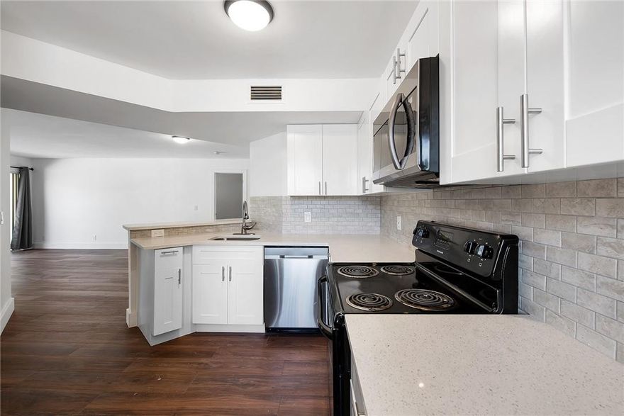 Welcome home to this wonderfully renovated 3 Bedroom/2 Bathroom condo in Coral Springs! Renovated in 2021 - new kitchen cabinets, counters, both bathrooms, floors, and more! Wake up to relaxing views of the lake and pool area with the sound of a calming fountain and feel safe at home with newly installed HD security cameras on every floor of the building and a gated entrance to the community. Spacious laundry room with storage space. Edgewater Condo has 2 pools, clubhouse, onsite fitness center, tennis courts, mini pet park, BBQ grills, onsite management, and a mini soccer field. Centrally located and across the street from a newly renovated shopping plaza and around the corner from the Sawgrass Expressway.