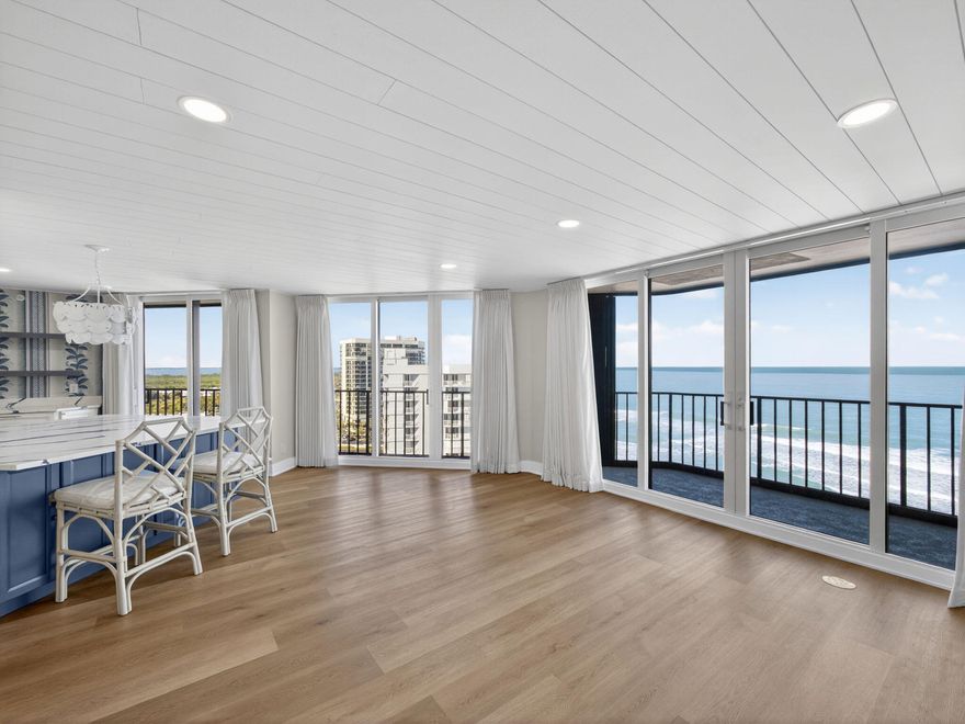 Reduced Price to Sell !!Stunning, fully renovated Corner Unit oceanfront residence at The Princess on Hutchinson Island, offering over $200,000 in bespoke upgrades and breathtaking coastal living.This beautiful 2 bedroom,2 bath condo showcases panoramic 180 views of both the Atlantic Ocean and Intracoastal Waterway from Three private balconies.The open concept kitchen features high end Zline appliances, custom finishes, and a seamless flow idea for entertaining.Brand new high impact sliding glass doors flood the condo with natural light, all enhanced by electronic window treatments for effortless comfort and privacy.No detail was overlooked in the comprehensive renovation, including new  electrical, plumbing, sprinkler system, and HVAC.The spa inspired bathrooms feature Toto bidet tolets,handicap accessible design, and elegant finishes.Additional luxury upgrades include Armstrong wood plank ceilings with integrated LED lighting, luxury waterproof vinyl flooring, custom California Closets, and stylish shiplap accent walls throughout.The princess offers true resort-style living with gated security, oceanfront beach access, fitness center, sauna,billiards room, and convenient accommodations for your boat and RV storage across the street at NO charge. This a a rare opportunity to own a luxury oceanfront retreat with exceptional craftsmanship, modern conveniences, and unparalleled views. Seller will pay 10,000 towards Closing costs if Buyer has signed contract by May 31st,2026