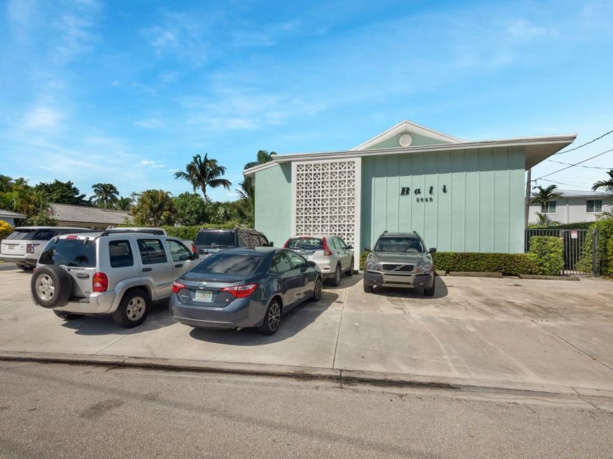 Welcome to an Investors waterfront haven!  The Bali Condominium offers 6 two bedroom, 1.5 bath condos and one larger combined condo on the second floor with sweeping Intracoastal views featuring two bedrooms and two baths.  This 7 condo complex is a boaters paradise with 8 boat slips, 5 with boat lifts and 3 in water slips. 5 storage units on property, community balcony and 8 tenant parking spots, each spot offers the capability to hold 2 cars.  There is an expansive green space to make tenants comfortable and an upstairs and downstairs laundry room to accommodate everyone's needs. The Bali is fully gated for privacy.  Call today for additional information. Do not miss this opportunity to own an amazing income producing waterfront oasis!