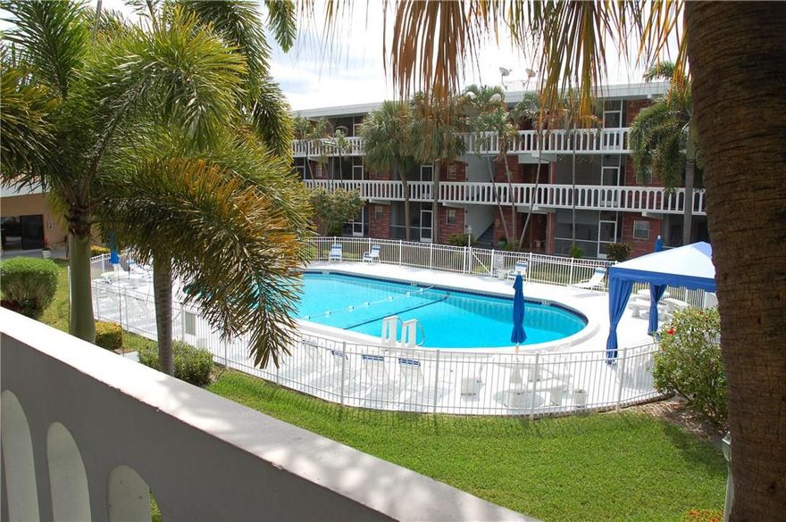 Must sell, 55 and older , Sale subject to court approval, 45 day closing. Great location, nice complex, all tile. Front patio screened over looking pool and rec area. All tile and New central A/C (2015). low taxes and monthly fees. Walk to most shopping, close to beach and Mall.