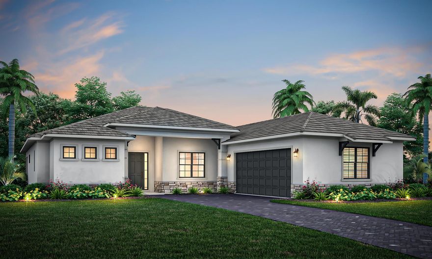 Don't miss out on this opportunity to own a 4 bedroom plus den, oversized 2 car garage home in the beautiful- gated community of Rivella on a premium corner lot. This Energy Efficient home won't disappoint with insulated- impact windows, rigid foam board wall insulation, spray foam ceiling insulation and more.., Walk into a split floor plan with open concept, coffered ceilings, 8' interior and Exterior doors  and 2 sets of triple sliders. The chef kitchen is stunning with 10' island, 42'' cabinets, soft close drawers, quartz counter tops, cooktop with Vented hood, wall oven/ microwave & double barn doors for the pantry.
