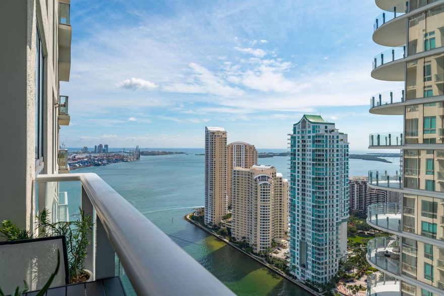 Furnished 2BD/2BA at Met 1 with Biscayne Bay and skyline views. Residence features floor-to-ceiling impact windows, modern style kitchen with stainless steel appliances, split-bedroom layout, walk-in closets, and a private balcony. Enjoy resort amenities including, fitness center, spa, business center, and 24/7 security. Prime Downtown Miami location steps to Bayfront Park, Whole Foods, dining, Metro Mover, and I-95. Two assigned parking spaces included.