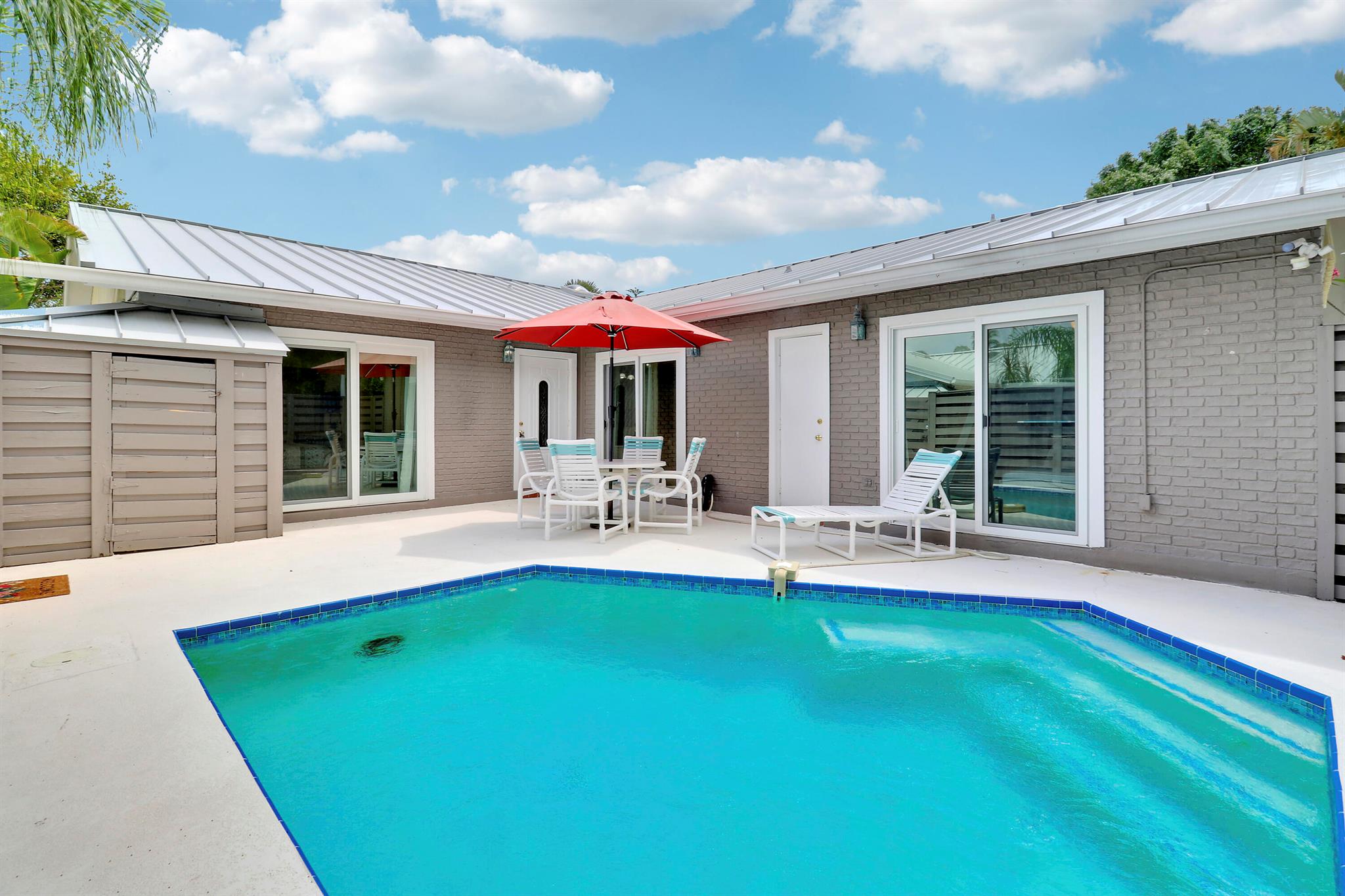 E-Z Coastal living awaits you in this updated one story villa WITH PRIVATE POOL ON COURTYARD in the popular Jupiter boutique community of Oceanside Terrace.This gated enclave enjoys the perfect location in zip code 33477 - walk to Jupiter Beach & Parks, Restaurants, Shopping and Riverwalk along the Intracoastal to Harbourside Entertainment Venue. Fully furnished & appointed with tile throughout. Updated open Kitchen with Great Room Concept. Updated Master Bathroom. $6000 for January, $7500/mo for Feb and March. $7k for all 3 in this Slice of Paradise or bring ideas for the 6 months and a day enjoyment of this area!