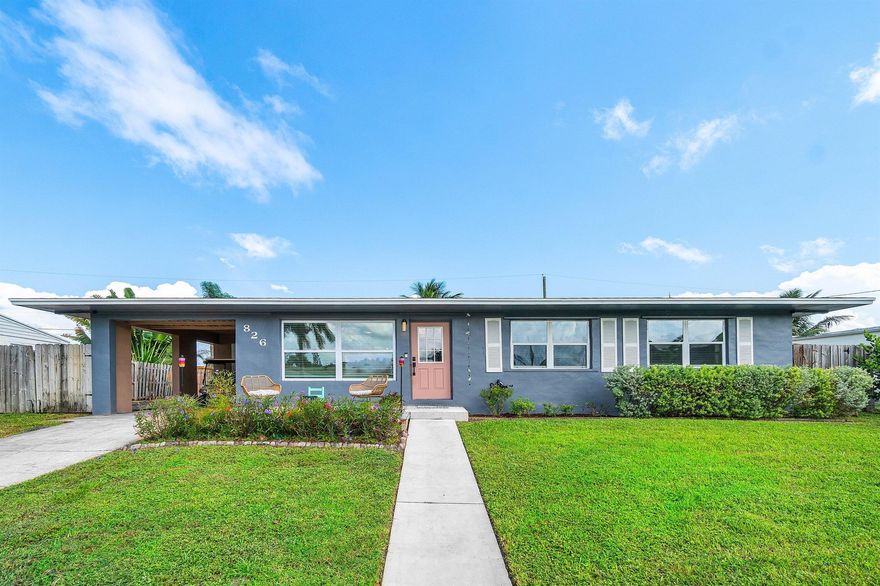 Charming 3-Bed, 2-Bath Home w/Carport - Loaded w/ Upgrades! Welcome to this updated home w/ a carport & space for your toys! This gem boasts stylish vinyl laminate flooring & updated baseboards throughout. The kitchen's been upgraded w/solid wood cabinets, quartz countertops, kitchen island, new appliances, recessed lighting, & pendant lights that elevate the space. Bathrooms have been tastefully renovated. Additional updates include newer gas washer, dryer, & water heater, A/C system w/all new ductwork installed in 2019. All new interior doors. Brand new windows in the front bedrooms, rear sliding glass door & front door. Exterior freshly painted 2024, Clusia hedges w/drip irrigation & new fence for extra privacy! 8x10 shed included! MOVE IN READY! Call to schedule your private showing!