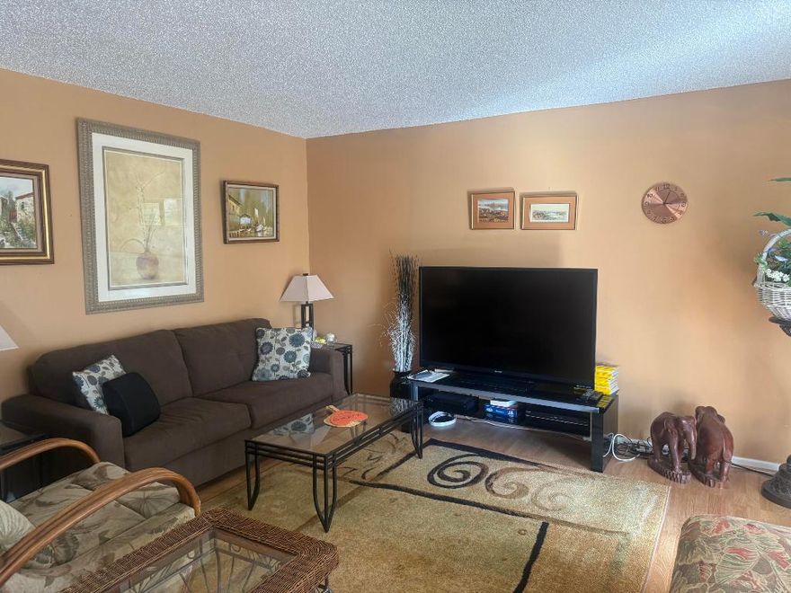 Charming 1 bedroom, 1 bath condo on the third floor in the highly desired 55+ Century Village community. Prime location within the village—just a short walk to the clubhouse and nearby houses of worship. Water and basic cable are included in the maintenance. The comfortable layout combines the living and dining areas and opens to a bright screened terrace, perfect for relaxing or entertaining. Enjoy resort-style amenities including a 125,000 sq. ft. clubhouse with WiFi, fitness center, billiards and card rooms, 17 outdoor pools, 8 tennis courts, 4 pickleball courts, and so much more. Don't miss this excellent opportunity in a fabulous community! Notice to Investors: No Rent 1st Year and No Corporate Ownership