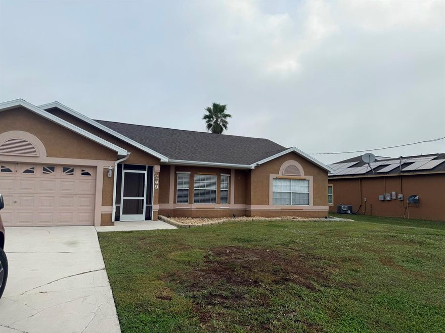 Enjoy this spacious 3-bedroom, 2-bath, 2-car garage pool home located on a peaceful canal, shaded by mature front-yard trees. The home offers formal living and dining areas, a split floor plan, and double-door entry to a large primary suite. The family room flows seamlessly to a screened porch and oversized pool--perfect for relaxing or entertaining The roof was done Oct. 2025. All details are approximate and subject to verification.