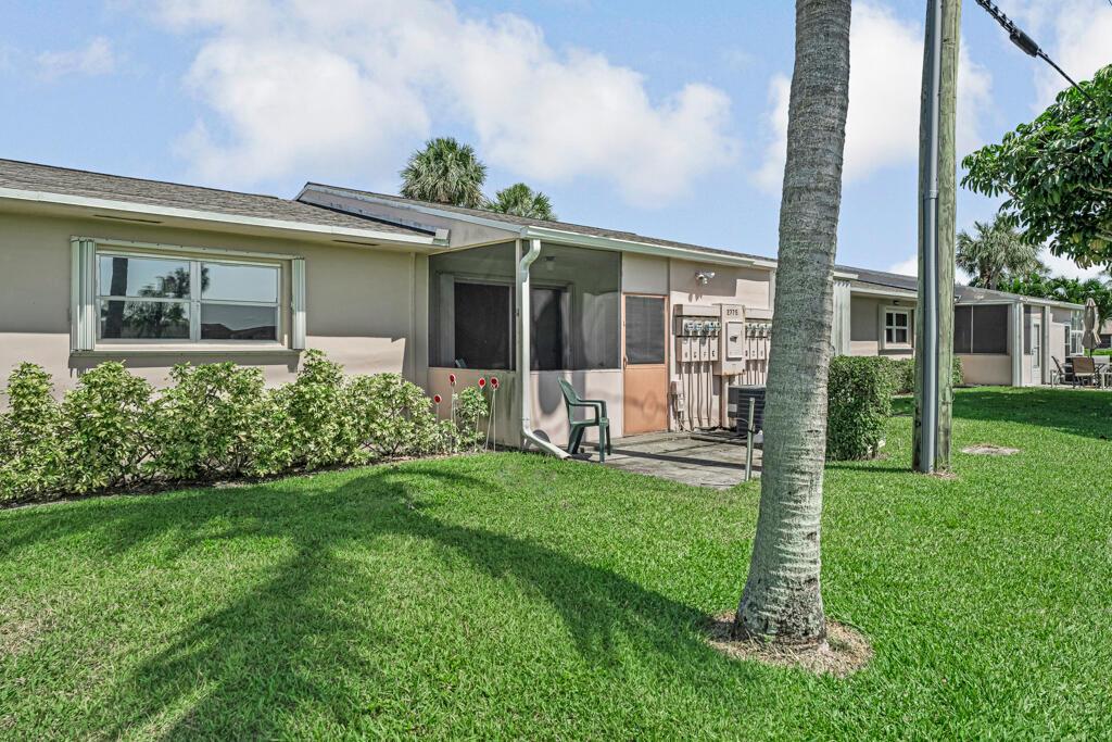 Affordable cozy 2-bedroom, 1-bathroom home featuring tile flooring throughout and a open backyard with a peaceful canal view. Enjoy the convenience of hurricane shutters, plenty of storage, and a dedicated parking spot just steps from your front door. The low monthly condo fee covers water, lawn care, cable, and internet. Located in the desirable 55+ community of Dudley, residents enjoy access to a clubhouse, pool, sauna, fitness center, auditorium, shuffleboard and horseshoe courts, billiards room, workshop, and a full calendar of activities. Perfectly situated in the heart of Palm Beach County--just minutes from shopping, dining, entertainment, and Palm Beach International Airport.