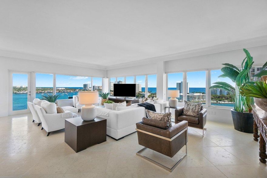 Experience the pinnacle of waterfront luxury in this stunning penthouse residence, showcasing unparalleled views of Lake Boca, the Intracoastal, and the Atlantic Ocean from every room. Units 12A and 12B have been seamlessly combined to create an expansive, rarely available 4-bedroom, 3-bathroom haven that redefines East Boca Raton living.Boasting generous living spaces ideal for entertaining, this updated residence is perfectly situated between the newly transformed Boca Raton Resort & Hotel and the exclusive Boca Raton Beach Club. You'll be steps from the Waterstone Resort & Marina, the beach, and just minutes from downtown Boca's vibrant restaurants, boutiques, plazas, and cultural attractions.