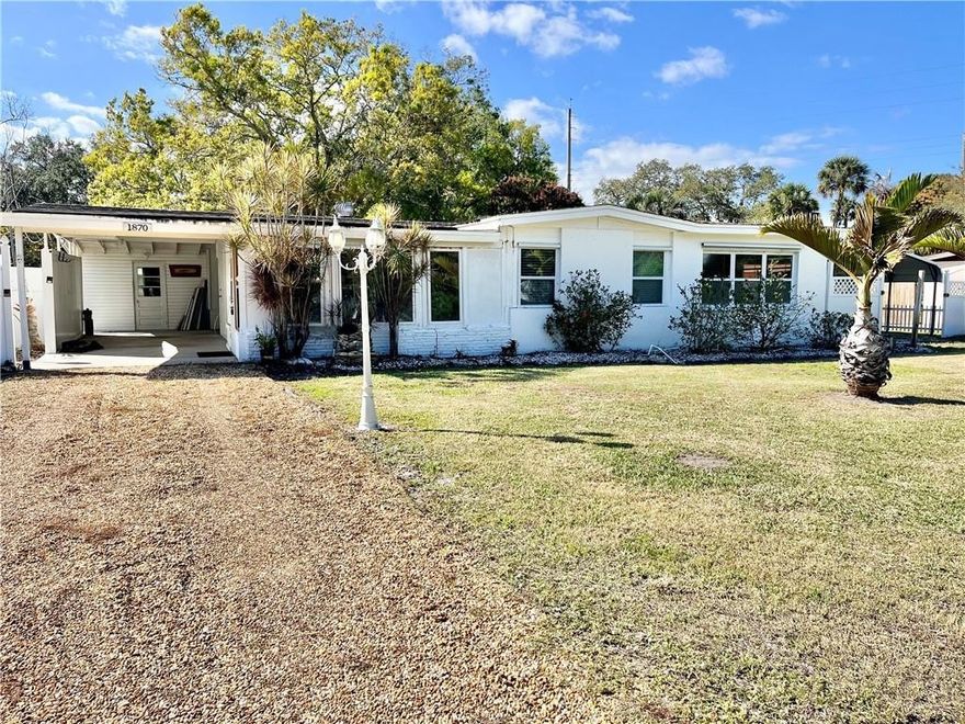 HANDY MAN SPECIAL on an oversized lot! Great investment property or home for someone looking to do some small projects. Great location, minutes from all Vero Beach has to offer. Utility shed in the back and metal carport for your boats/vehicles/toys. No Restrictions!