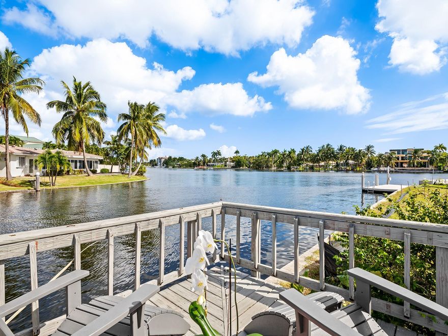 VIEWS!! VIEWS!! 75’ of’ WF provides amazing wide water glistening views spanning the Middle River. Gorgeous natural light fills this sensational 3 Bedroom/ 3 Ensuite Bath spectacular split floor plan home! Sumptuous Primary Suite (!!) with marble walk-in shower, opens onto lovely patio/pool entertaining area! Lux renovated kitchen w/ Thermador appliances, massive acid-washed marble central gathering island w/overhead skylight; tons of custom cabinetry /storage!! All impact windows/doors; wood floors, pantry & dedicated laundry room, natural gas; Tankless HWH; Private & gated front courtyard entry, 2 car garage w/built in storage; Ring security, cast iron replaced; Quiet cul de sac location within centrally located family-friendly Bal Harbour community; This home is a pleasure to show!!