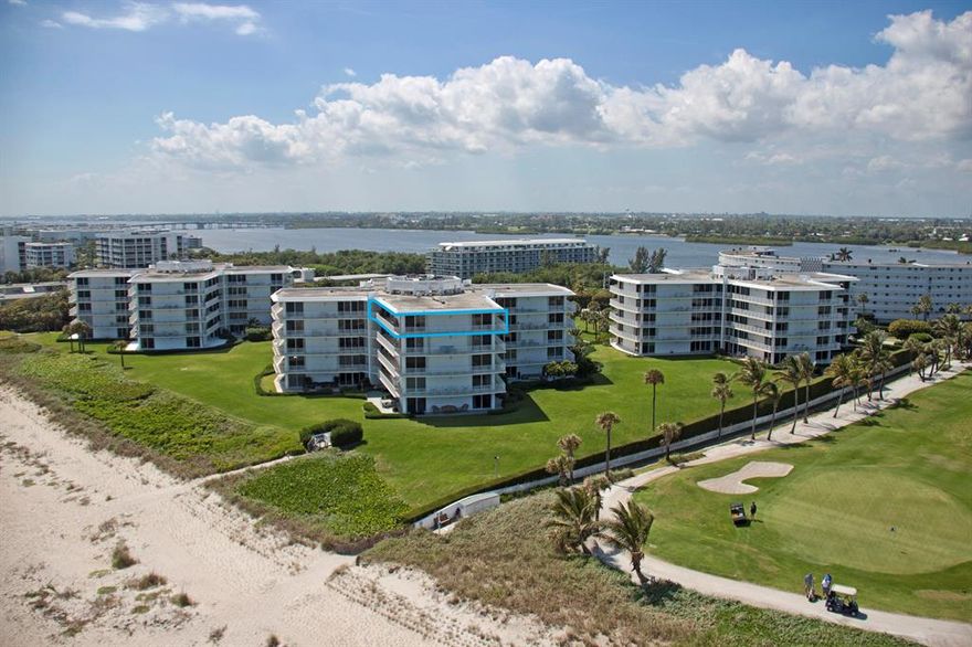 Spectacular direct ocean view from this coveted four bedroom, three and one half bath apartment in the premier, resort-like 2500 Building. The large wrap-around balcony not only offers views of the ocean, the Par 3 Golf Course and the Intracoastal. This is truly a special apartment in a special building.
