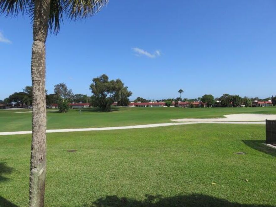 Beautiful renovated corner 2nd floor 2 bedroom 2 bath condo. Golf course view. Large screened balcony. Open kitchen with new cabinets,  extra cabinets and stainless steel appliances. New A?C 
Washer and dryer in the unit. The bus stops in front of the building.