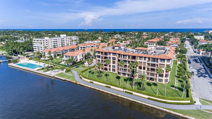 Breathtaking Intracoastal views throughout. This spacious corner apartment features 3 bedrooms, 3 full bathrooms, powder room, library, formal dining room, 2 balconies and an elevator. The master suite includes a sitting room, his and her bathrooms and dual walk-in closets. The L'Ermitage is a full service building with access to 2 pools, a tennis court, exercise room and ballroom. Unique opportunity to create a one of a kind waterfront Palm Beach Condo. All sizes approximate and subject to errors and verification.