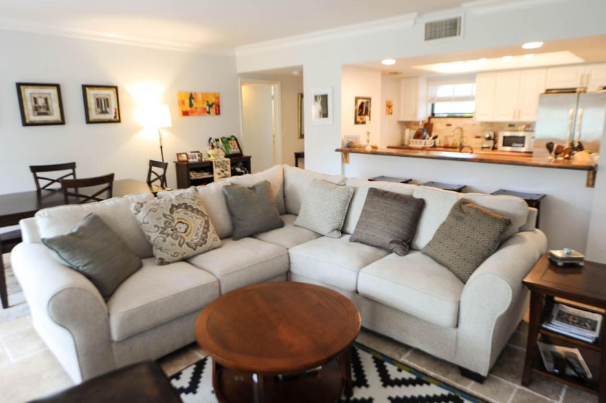 Off Season/ short term furnished ONLY. Not available annually.  Lovely furnished one bedroom condo in the prestigious Palm Beach Polo and Country club.  There is a full kitchen, laundry, living and dining area and screened in patio.  This apartment is turnkey and utilities are included in the price. $1000 fee to POA which grants access to clubhouse $150 Hoa application fee