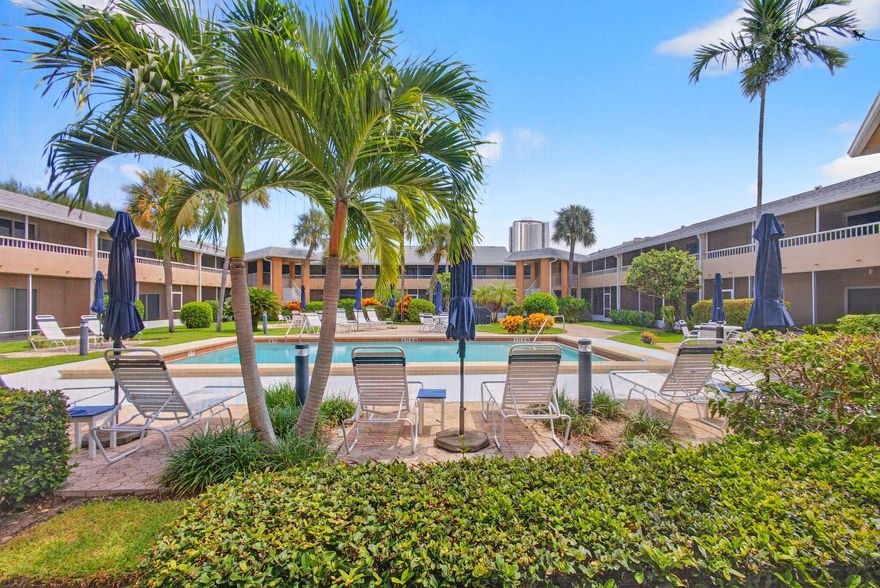 Beautiful Singer Island Condo one block from the beach!This bright, 2100 sqft. 3 bed/3 bath unit with incredible Pool views and 1 car garage is available at The Courtyard, an exclusive 23 unit enclave in a quiet Singer Island neighborhood. The unit has washer/dryer, Open Kitchen with White cabinets, Plantation Shutters,  2025 AC, Impact Sliding doors and windows. The Community offers: Salt Water Heated Pool, Gym, Sauna and lovely Community Room for parties and Holiday gatherings.  Property can be rented immediately after purchase. Maintenance fees include: Cable/WIFI, pest control, Water, Building Insurance, Lawn care and Reserves. Walk to Beach, restaurants (Sailfish Marina) and Parks (MacArthur Beach State Park, Ocean Reef) Don't miss out on this excellent property on Singer Island.