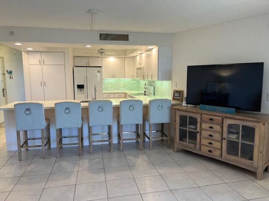 Comfortable furnished annual rental with a bright and airy western exposure available now intime to avoid the cold steps to the beach and shops, restaurants