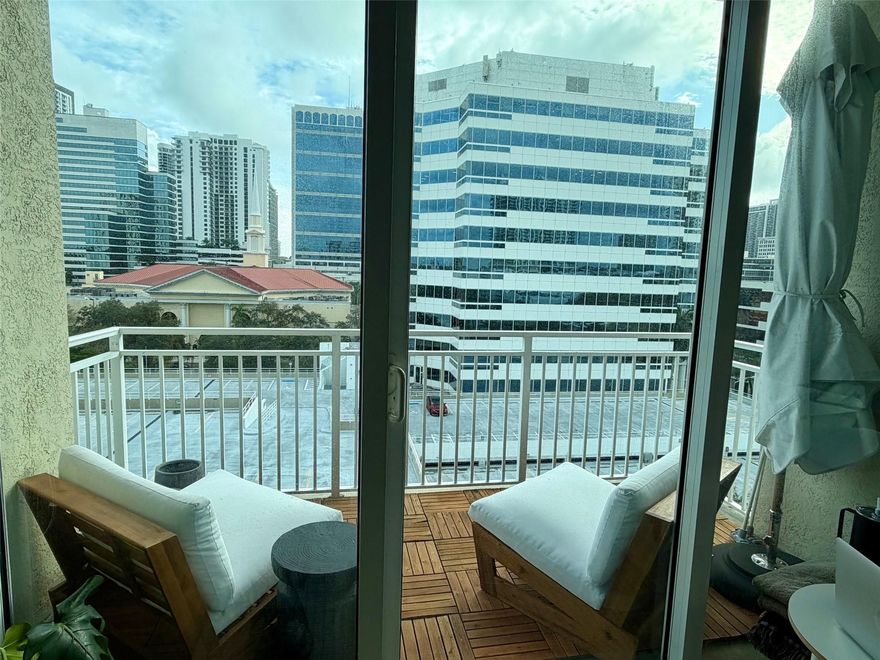 Corner "New York" LOFT style condo in newer building right in heart of downtown Fort Lauderdale. AMAZING DOWNTOWN VIEWS FROM ENTIRE CONDO. High ceilingS and exposed duct work throughout, polished concrete floors, with no walls for 2nd bedroom. Unit best suited as one bedroom with OPEN office. FLEXIBLE living area floor plan! Many upgrades including upgraded bathroom, STAINLESS STEEL appliances, painted in nuetral color throughout. ONE parking spot, gym, pool, hot tub, BBQ grill at pool, secured building. GREAT VIEW OF DOWNTOWN! MUST SEE !! WIFI, CABLE TV, WATER, SEWER & TRASH ALL INCLUDED IN RENT !!! Blocks to East Las Olas Blvd, many great restuarant, shopping and entertainment! Close to the Brightline station and the beach! 10 mins to the FLL airport! LOCATION!! SHOWS well.