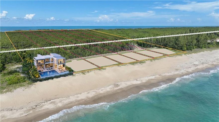 This unique opportunity features 7 permitted, exceptionally wide 80 ft oceanfront lots, perfect for sprawling luxury residences. All infrastructure and utilities are in place. Permits are in process for 7 docks with a boardwalk leading from A1A to the Indian River, providing a highly coveted ocean-to-inlet lifestyle that is just minutes from the ocean inlet by boat. With the potential for additional lots, the stage is set for an exciting and prestigious new development. Seize this unparalleled opportunity now!