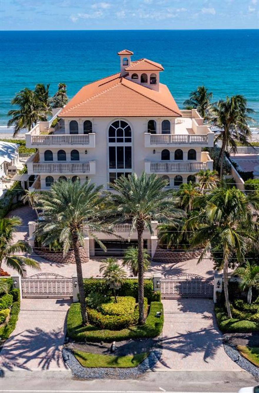 ENJOY SPECTACULAR PENTHOUSE LIVING ON THE OCEAN IN THE BOUTIQUE LE SANCTUAIRE BUILDING RIGHT ON THE SAND. GATED ENTRY WITH ELEVATOR RIGHT INTO YOUR RESIDENCE. SPACIOUS ROOMS, HIGH CEILINGS, AMAZING OCEAN VIEWS ARE JUST THE BEGINNING. CLEAN LINE CONTEMPORARY DECOR WITH FLOOR TO CEILING WINDOWS TO THE OCEAN AND EVERY ROOM OPENS TO AMAZING OUTDOOR TERRACE LIVING SPACE. MARBLE FLOORS, GRAND EXPANSES OF GLASS TO THE WATER AND OUTDOOR LIVING SPACES. PRIMARY SUITE WITH OCEAN VIEWS, MARBLE BATH AND CUSTOM FITTED DRESSING ROOM CLOSET AND ADJOINING SITTING ROOM. SPLIT BEDROOM PLAN FOR ULTIMATE PRIVACY. GOURMET KITCHEN WITH BREAKFAST ROOM AND OCEAN VIEWS. INCLUDES 2 GARAGE PARKING SPACES AND POOLSIDE CABANA WITH KITCHENETTE AND FULL BATH. PRIVATE, SECURE AND FULL SERVICE BOUTIQUE BUILDING DISCLAIMER: Information published or otherwise provided by the listing company and its representatives including but not limited to prices, measurements, square footages, lot sizes, calculations, statistics, and videos are deemed reliable but are not guaranteed and are subject to errors, omissions or changes without notice. All such information should be independently verified by any prospective purchaser or seller. Parties should perform their own due diligence to verify such information prior to a sale or listing. Listing company expressly disclaims any warranty or representation regarding such information. Prices published are either list price, sold price, and/or last asking price. The listing company participates in the Multiple Listing Service and IDX. The properties published as listed and sold are not necessarily exclusive to listing company and may be listed or have sold with other members of the Multiple Listing Service. Transactions where listing company represented both buyers and sellers are calculated as two sales. The listing company's marketplace is all of the following: Vero Beach, Town of Orchid, Indian River Shores, Town of Palm Beach, West Palm Beach, Manalapan Beach, Point Manalapan, Hypoluxo Island, Ocean Ridge, Gulf Stream, Delray Beach, Highland Beach, Boca Raton, East Deerfield Beach, Hillsboro Beach, Hillsboro Shores, East Pompano Beach, Lighthouse Point, Sea Ranch Lakes and Fort Lauderdale. Cooperating brokers are advised that in the event of a Buyer default, no commission will be paid to a cooperating Broker on the Deposits retained by the Seller. No commissions are paid to any cooperating broker until title passes or upon actual commencement of a lease. Some affiliations may not be applicable to certain geographic areas. If your property is currently listed with another broker, please disregard any solicitation for services. Copyright 2021 by the listing company. All Rights Reserved.