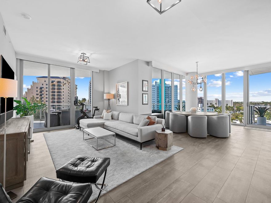 As you enter Residence 705 from the private elevator, experience breathtaking Ocean, Intracoastal, and City views from some of the largest balconies on the beach! Available fully furnished and turn-key—just move in and enjoy. With impressive floor-to-ceiling windows, designer finishes, soaring ceilings, and a stunning centerpiece wet bar with a Scotsman ice machine, this home has it all. Fitted with the Lutron smart home system, an Italian-designed kitchen with Wolf/ Sub-Zero appliances, custom balcony tiles, and blackout blinds throughout. Enjoy Paramount’s world-class amenities: a state-of-the-art fitness center, Peloton area, yoga studio, sauna, guest suites, BBQ area, infinity pool, and full beach service. Plus, the famous Truluck's restaurant, directly across from the lobby.