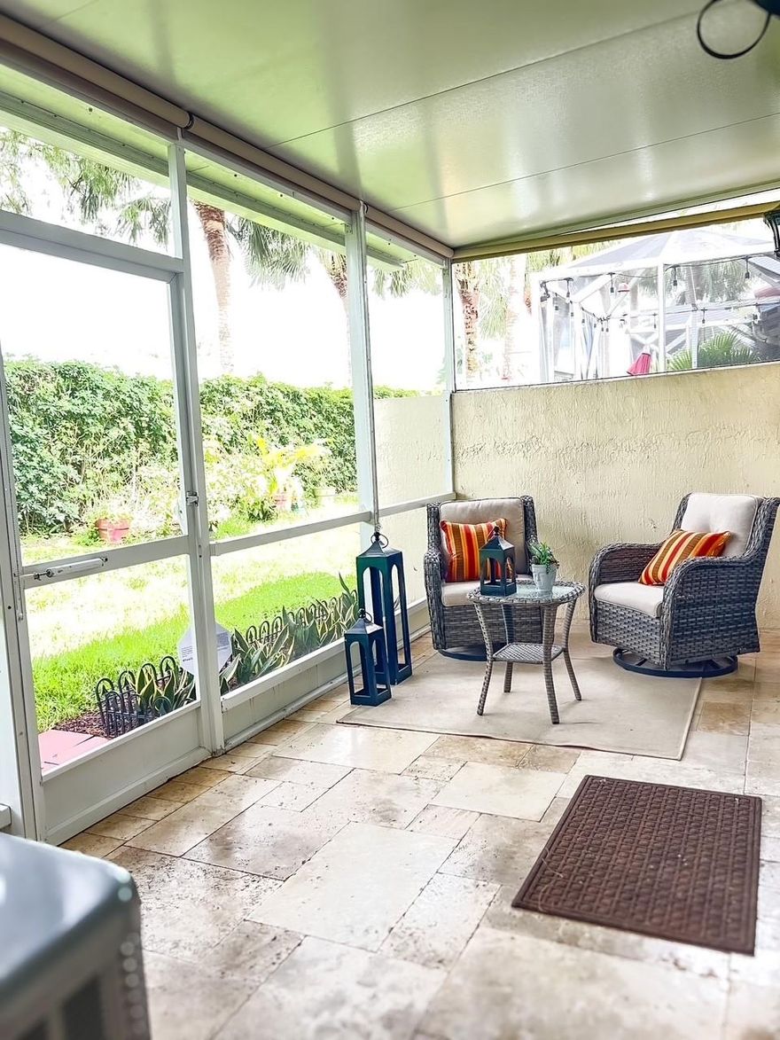 MOTIVATED SELLER - ALL REASONABLE OFFERS WILL BE CONSIDERED. MUST-SEE-BEAUTIFULLY MAINTAINED 3BR/2.5BA TOWNHOUSE  IN HIGHLY SOUGHT-AFTER GATED PELICAN POINT AT WYNDHAM LAKES! EXTENDED IN-CLOSED SCREENED PATIO, WITH ELEGANT TRAVERTINE TILES, PERFECT FOR ENTERTAINING OR RELAXING WITH SERENE GARDEN VIEWS.  THIS BRIGHT, OPEN-CONCEPT HOME FEATURES AN UPDATED KITCHEN WITH STAINLESS STEEL APPLIANCES, FRESHLY PAINTED INTERIORS, STORM SHUTTERS, AND A NEW ROOF (2024). UPSTAIRS OFFERS SPACIOUS BEDROOMS WITH LAMINATE FLOORS. INCLUDES 1-CAR GARAGE + 2 DRIVEWAY SPACES. HOA COVERS ROOF, EXTERIOR, AND LANDSCAPING FOR LOW-MAINTENANCE LIVING. QUIET, SECURE COMMUNITY WITH POOL, LUSH GREENERY, AND A+ SCHOOLS. MINUTES FROM SHOPPING, DINING, AND HIGHWAYS. DON’T MISS THIS RARE OPPORTUNITY!