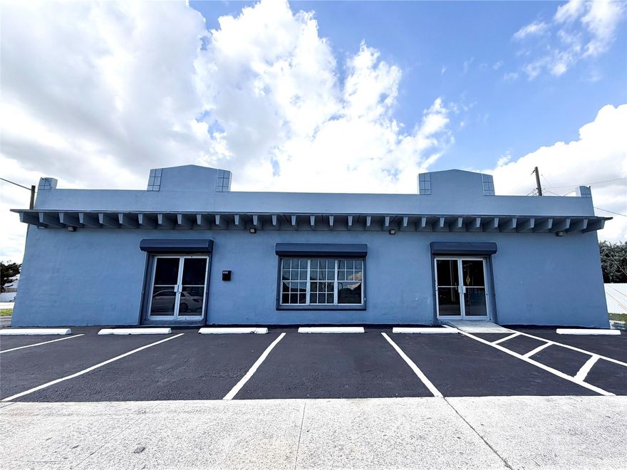 Excellent opportunity to own a versatile commercial property, this property is ideal for retail, office, studio, showroom, or industrial use. The building features an open floor plan, high ceilings, concrete floors, and ample natural light. Property offers two glass double-door entrances, on-site parking with a dedicated handicap space. conveniently located near I-95, US-1, and downtown Hollywood for easy access throughout Broward County. Lot size: 5416 sqft Building size: 1755 sqft