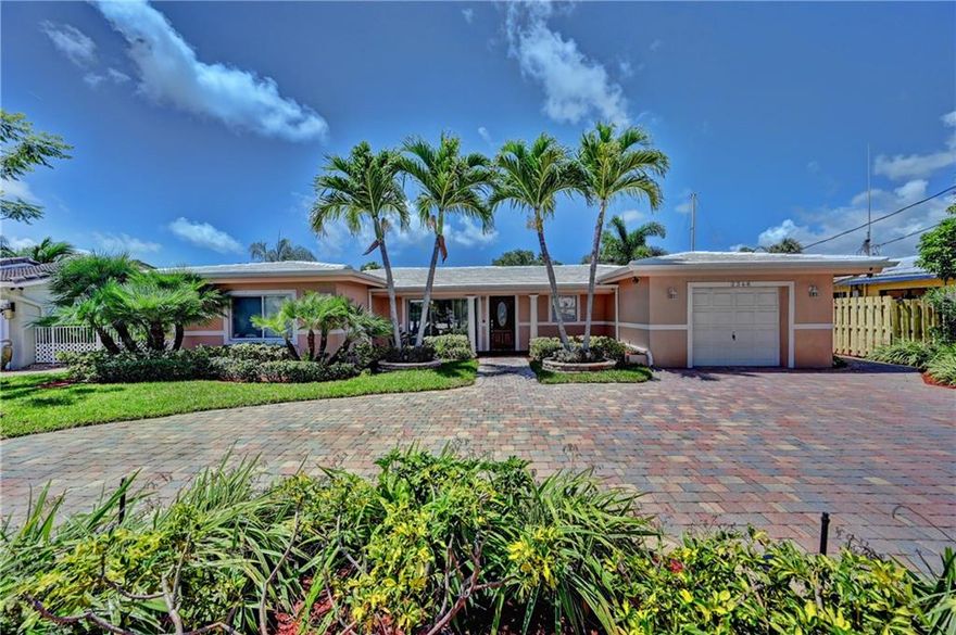 Deep Water Dream!  75 ft on deep water, No Fixed Bridges, be out on the Ocean in 15 minutes!  This Home has a Circular Paver Driveway, Chef’s Kitchen w/Professional Appliance Package including a Commercial Gas Range w/Gas Cooktop and Grill and Electric Oven, Dishwasher, and Microwave. Samsung Washer & Dryer, Recessed Lighting in Kitchen. Tile throughout w/Screened Lanai, Great Water Views, Highly Sought After Location. 15 MINUTES to Fort Lauderdale, Boca Raton, Beaches, I 95, World Class Dining, Shopping, Airport, etc. Southern Exposure, Bring your 65 foot Yacht to your own backyard and enjoy the waterfront deck with Jacuzzi/Hot Tub.  Investment Opportunity, this 3/2 Waterfront Home would make a great AIRB&B Accommodates 6 or more.  Furnishings available for purchase separately. Deep Water Dream!  75 ft on deep water, canal 68.8ft width. No Fixed Bridges, be out on the Ocean in 15 minutes!  This Home has a Circular Brick Paver Driveway, Chef’s Kitchen w/Professional Appliance Package including a Commercial Gas Range w/Gas Cooktop and Grill and Electric Oven, Dishwasher, and Microwave. Samsung Washer & Dryer, Recessed Lighting in Kitchen. Tile throughout w/Screened Lanai, Great Water Views, Highly Sought After Location. 15 MINUTES to Fort Lauderdale, Boca Raton, Myriad of Beaches, I 95, World Class Dining, Shopping Meccas, Airport, etc. Southern Exposure, Bring your 65 foot Yacht to your own backyard and enjoy your waterfront deck with Jacuzzi/Hot Tub. There is Electrical on the Dock's Lighted Pilings. Investment Opportunity, this 3/2 Waterfront Home would make a great AIRB&B Accommodates 6 or more Guests! 15 MINUTES away makes this a Great Revenue Opportunity!
