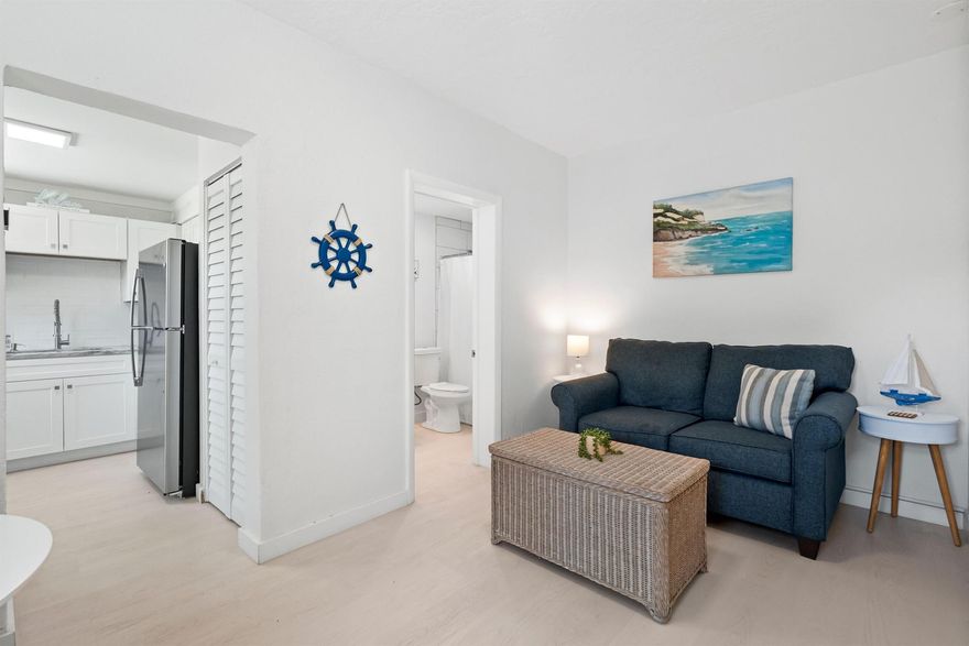 Cozy 1-bedroom, 1 bath apartment available for monthly rental with all utilities included. Located just one block from the ocean with public beach access directly across the street. The northern part of South Hutchinson Island offers the perfect blend of natural beauty and relaxed coastal living. Miles of pristine beaches provide ideal settings for swimming, sunbathing, and beachcombing, while Atlantic waters attract windsurfers and water sports enthusiasts. Local restaurants serve fresh seafood and casual fare, all within easy reach. Enjoy horseback riding along the shore, fishing from the jetty, and boating in surrounding waters. With beautiful beaches and abundant activities, the northern part of South Hutchinson Island delivers an authentic Florida island experience.