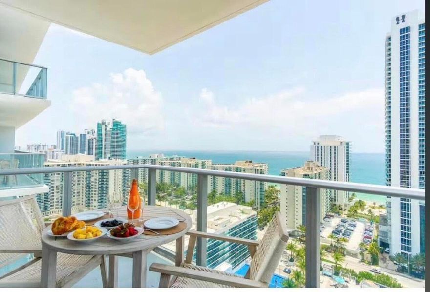 CASH FLOW AIRBNB APPROVED investment opportunity just in time for the upcoming FIFA World Cup, the demand for short-term luxury rentals is about to skyrocket reaching unprecedented levels. Secure this asset now to capitalize on the daily, weekly, or monthly rental cash flow. It can be rented daily through the hotel program Airbnb, or managed by yourself. Priced to Sell! Sophisticated 2-bed 2-bath, 19th-floor corner suite featuring a signature wraparound balcony with panoramic Ocean & intracoastal and skyline views. State-of-the-art Fitness Center & Spa. Tennis, Racquetball, and Basketball courts, Resort-style infinity pool, sauna and jacuzzi. Monthly maintenance covers all utilities, including high-speed internet, electricity, cable, sewer, water, and valet parking.  Elevated Pinnacle of Coastal Living Experiences at Hyde Beach Kitchen + Cocktails Offering Elite Services Right on the Sand.