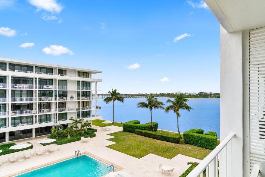 Stunning apartment with sweeping southern views of the Intracoastal and pool area, designed to perfection by a top Canadian designer with the finest finishes throughout. The chef's kitchen opens to the great room, ideal for dining, entertaining, and relaxing. Floor-to-ceiling impact sliders lead to a 340 sqft terrace, perfect for outdoor entertaining and enjoying breathtaking sunsets. Large renovated poolside cabana included. The Cove is a sought-after building across from the Four Seasons Resort with private beach access and seating area. The magnificent pool, designed by Mario Nievera, completes the resort style setting. Amenities include newly renovated lobbies, community room, fitness center, and updated parking and landscaping.