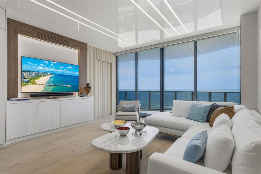 Experience next-level oceanfront luxury at one of South Florida’s most desirable addresses. Completely furnished residence offers a true resort-style lifestyle with stunning ocean views from every room. Enjoy sleek interiors with a full Sonos system, smart lighting, and electric shades for effortless comfort. The open layout, contemporary finishes, and direct ocean backdrop create a standout living experience. Step outside to world-class amenities including pickleball, golf simulator, fitness center, billiards, media lounges, sunrise & sunset pools, jacuzzis, and 24/7 valet & concierge. All just steps from Pompano Pier, dining, cafés, and minutes to Boca Raton, Delray, and Fort Lauderdale. Seasonal or annual rental Available. Den available with queen size sleeper sofa.