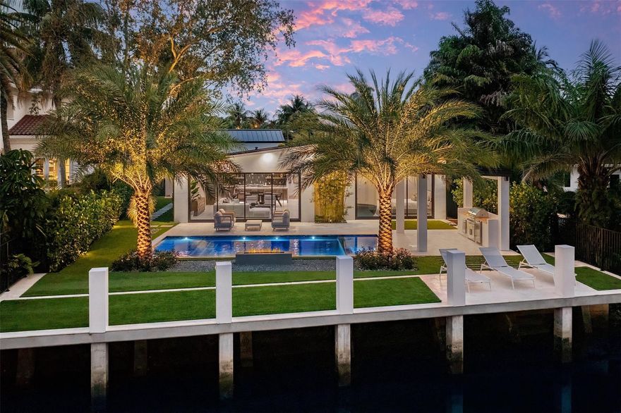 Luxurious contemporary Rio Vista residence flanked amidst a lushly landscaped lot on Tarpon River located in the heart of Fort Lauderdale’s prestigious neighborhood. Turnkey custom waterfront home with dual primary suites completely reconstructed and redesigned in 2024. Professionally envisioned and entirely furnished by the expert designers at Ava Gray Interiors and developed by MP Design & Development. This contemporary masterpiece offers luxurious resort-style, turnkey living right on the water in Rio Vista Isles conveniently located just minutes from the vibrant downtown area, pristine beaches and world-class dining and shopping destinations. Access to Las Olas Beach within 2.3 miles – 9 mins away.