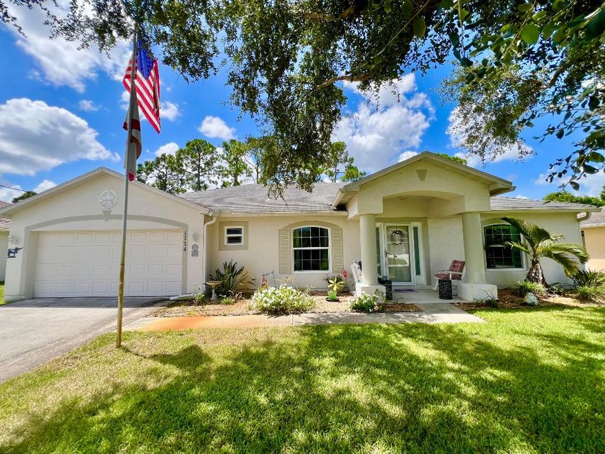 Recent price reduction !!! Motivated Sellers !!! Beautiful four bedroom pool home that is located in a desirable neighborhood and is only minutes from the interstate and yet in a calming and tranquil setting . The pool is heated and boasts a built in spa with water feature . All the windows are impact glass for safety and economy and also the added addition of roof solar panels. The floorplan is very bright and open and the island kitchen makes it great for entertaining . The pool area has been extended for your entertaining pleasure  and is fully screened and backs onto a drainage easement for extra privacy.