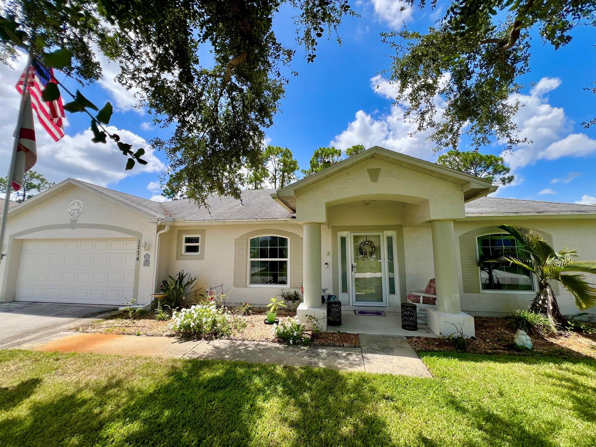 Recent price reduction !!! Motivated Sellers !!! Beautiful four bedroom pool home that is located in a desirable neighborhood and is only minutes from the interstate and yet in a calming and tranquil setting . The pool is heated and boasts a built in spa with water feature . All the windows are impact glass for safety and economy and also the added addition of roof solar panels. The floorplan is very bright and open and the island kitchen makes it great for entertaining . The pool area has been extended for your entertaining pleasure and is fully screened and backs onto a drainage easement for extra privacy.